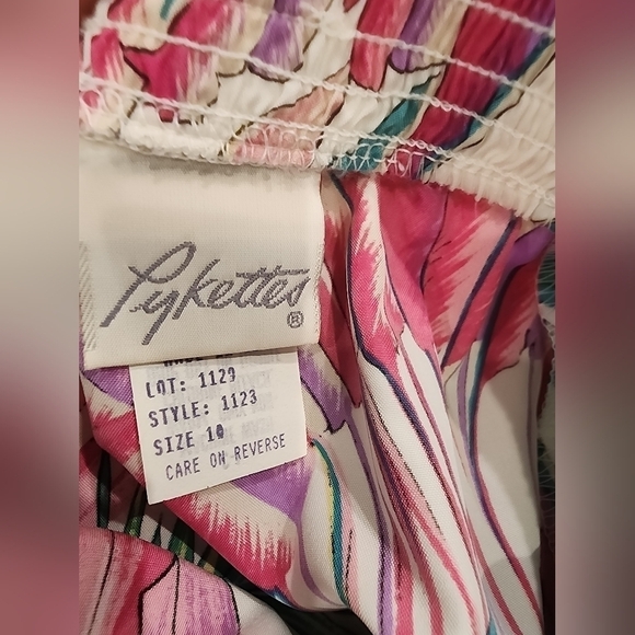 Vtg Pykettes Hawaiian Floral Bird Midi Skirt with Pockets - Picture 6 of 11